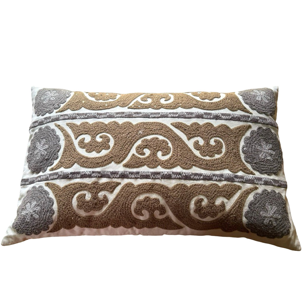 Pottery Barn 16"x26" Embroidered Sequin Cotton Accent Pillow Cover & Down Insert